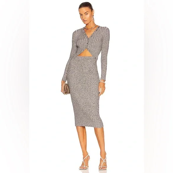 chinese dress ladies Montgomery L/S Button Up Midi Dress, 6 / Midnight
